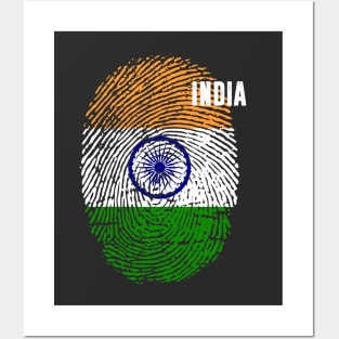 India Flag Fingerprint My Story DNA Indian Posters and Art